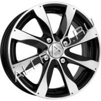 Литые колесные диски КиК (K&K) Джемини 5.5x14 4x100 ET43 D60.1 Чёрный глянцевый с полированной лицевой частью (r12907)  фото, kupilegko.ru