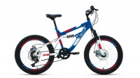 Велосипед ALTAIR MTB FS 20 disc (рост 14") 2020-2021, синий/красный, RBKT1F106005 Altair  фото, kupilegko.ru