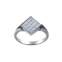 Золотое кольцо, белое золото, бриллиант, 14084RS  фото, kupilegko.ru