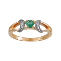 Золотое кольцо, золото, изумруд, бриллиант, 95215RS  фото, kupilegko.ru