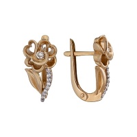 Золотые серьги, сережки золото, бриллиант, A1000212791  фото, kupilegko.ru