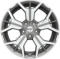 Литые колесные диски Carwel Бусани 1715 (Jetta) 7x17 5x112 ET54 D57.1 Серый с полированной лицевой частью (098645)  фото, kupilegko.ru