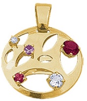 Золотая подвеска, золото, бриллиант, топаз, аметист, родолит, альмандин, 14357RS  фото, kupilegko.ru