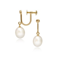 Клипсы серебро с позолотой, жемчуг, NP1782  фото, kupilegko.ru