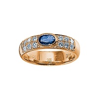 Золотое кольцо, золото, бриллиант, сапфир, 17179RS  фото, kupilegko.ru