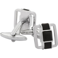 Запонки нержавеющая сталь, оникс, Gran Carro GC6134534  фото, kupilegko.ru