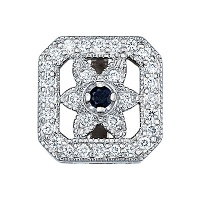 Золотая подвеска, белое золото, бриллиант, сапфир, 14519RS  фото, kupilegko.ru