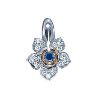 Золотая подвеска, золото, бриллиант, сапфир, 90198RS  фото, kupilegko.ru