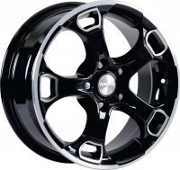 Литые колесные диски SKAD (СКАД) Фараон 7x18 5x100 ET38 D57.1 Черный глянцевый с полированной лицевой частью (арт.0960605)  фото, kupilegko.ru