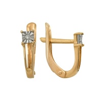 Золотые серьги, сережки золото, бриллиант, A1007111711  фото, kupilegko.ru