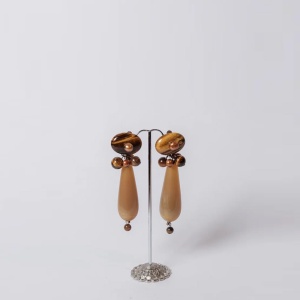 Tiger’s Eye Клипсы 80-е г. XX в. by Galerie 46  фото, kupilegko.ru