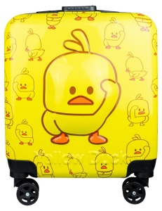 Детский чемодан на колесах пластиковый маленький, размер S Proffi Travel Утенок 901819 AU  фото, kupilegko.ru