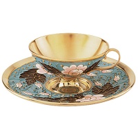 Чашка с блюдцем серебро, 33010RS  фото, kupilegko.ru