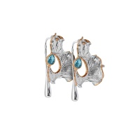 Серьги серебро, сережки серебро, топаз, 2105t  фото, kupilegko.ru