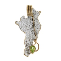 Серебряный кулон, серебро, хризолит, 3127h  фото, kupilegko.ru