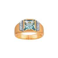 Золотое кольцо, золото, бриллиант, топаз, 90107RS  фото, kupilegko.ru