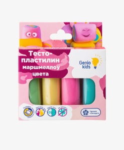 Набор для детской лепки Genio Kids Тесто-пластилин 4 цвета Маршмеллоу 76319 GU  фото, kupilegko.ru