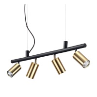 Подвесная люстра Ideal Lux Dynamite SP4 Ottone Satinato 244624  фото, kupilegko.ru