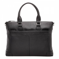 Кожаная деловая сумка для ноутбука Gilroy Black Lakestone 372 LS  фото, kupilegko.ru