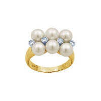 Золотое кольцо, золото, жемчуг, бриллиант, 90945RS  фото, kupilegko.ru