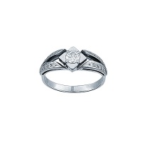 Золотое кольцо, белое золото, бриллиант, 14972RS  фото, kupilegko.ru