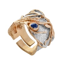 Серебряное кольцо, серебро, сапфир, 1110s  фото, kupilegko.ru