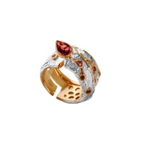 Серебряное кольцо, серебро, гранат, 1088g  фото, kupilegko.ru