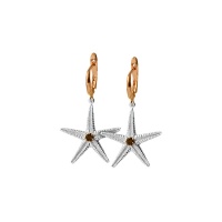 Серьги серебро, сережки серебро, раухтопаз, 2119rt  фото, kupilegko.ru