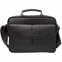Кожаная мужская сумка мессенджер Button Black Lakestone 627 LS  фото, kupilegko.ru