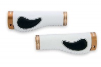 Рукоятки руля, Анатомические (комплект), VZ-E05-004, 22,2 мм, 138 мм/, 138 мм, VENZO (рукоятка - черный/белый, кольцо - серый, RGRWHBVNZTW6) Venzo  фото, kupilegko.ru