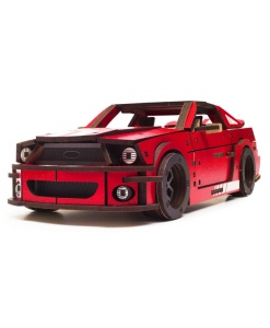 Деревянный конструктор Unimodels Сталлион ГТ Красный 248 деталей 102806 GU  фото, kupilegko.ru