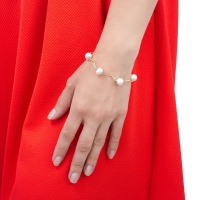 Браслет серебро с позолотой, жемчуг, NP1562  фото, kupilegko.ru