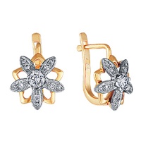 Золотые серьги, сережки золото, бриллиант, 10134RS  фото, kupilegko.ru