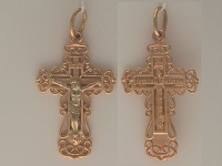 Золотой крестик, золото, 01R060572  фото, kupilegko.ru