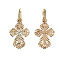 Золотой крестик, золото, 01R060736  фото, kupilegko.ru