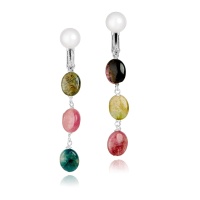 Клипсы серебро, жемчуг, NP4350  фото, kupilegko.ru