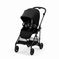 Прогулочная коляска с дождевиком Cybex Melio Carbon Deep Black  фото, kupilegko.ru