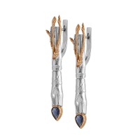 Серьги серебро, сережки серебро, сапфир, 2111s  фото, kupilegko.ru