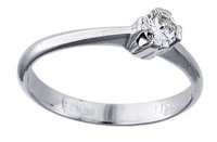 Золотое кольцо, белое золото, бриллиант, 71899RS  фото, kupilegko.ru