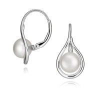 Серьги серебро, сережки серебро, жемчуг, NP4427  фото, kupilegko.ru