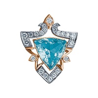 Золотая подвеска, золото, бриллиант, топаз, 90160RS  фото, kupilegko.ru