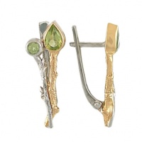 Серьги серебро, сережки серебро, хризолит, 2116h  фото, kupilegko.ru