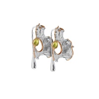 Серьги серебро, сережки серебро, хризолит, 2105h  фото, kupilegko.ru