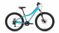 Велосипед JADE 24 2.0 disc (24" 7 ск. рост 12") 2020-2021, бирюзовый/розовый, RBKW1J347006 Forward  фото, kupilegko.ru