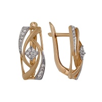 Золотые серьги, сережки золото, бриллиант, A1000212655  фото, kupilegko.ru