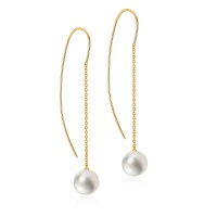 Золотые серьги, сережки золото, жемчуг, NP4552  фото, kupilegko.ru