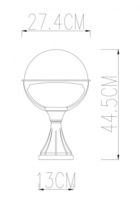Уличный наземный светильник Arte Lamp MONACO A1494FN-1BK  фото, kupilegko.ru