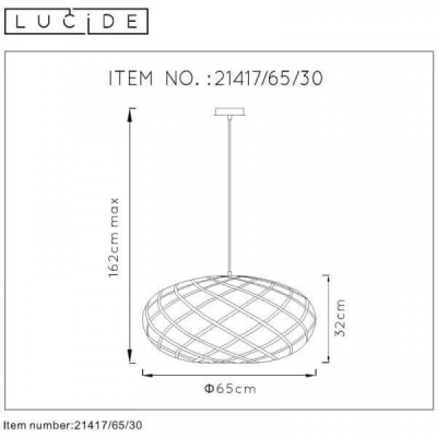 Подвесной светильник Lucide Wolfram 21417/65/30  фото, kupilegko.ru