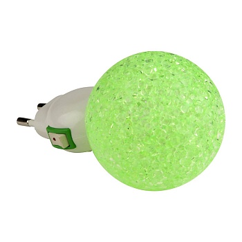 Настенный светодиодный светильник Uniel DTL-309-Шар/Green/1LED/0,1W 10330 (ночники)  фото, kupilegko.ru