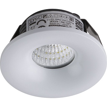 Встраиваемый светодиодный светильник Horoz Bianca 3W 4200К белый 016-036-0003 HRZ00002302  фото, kupilegko.ru